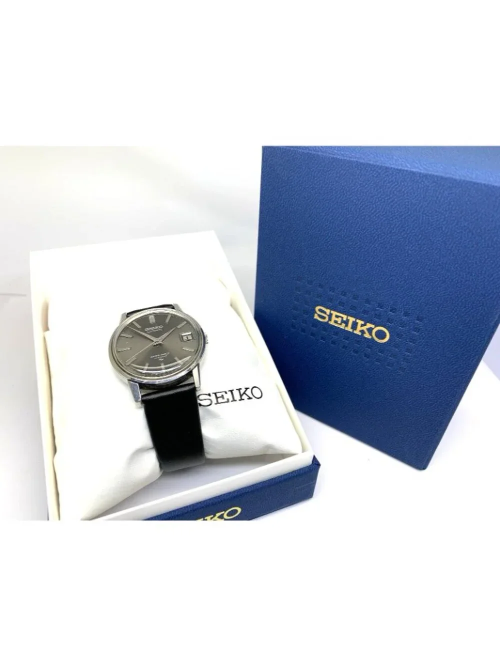 Seiko Men's Watch 7625-8033 Automatic Vintage 1968 Gray Dial Date Leather Strap - Picture 3 of 14